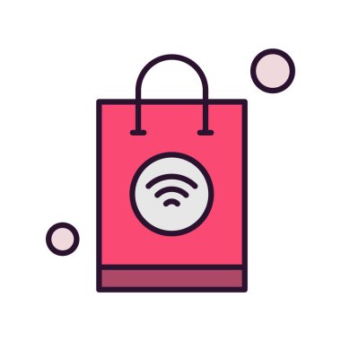 Nesnelerin internet konseptinin basit vektör simgesi