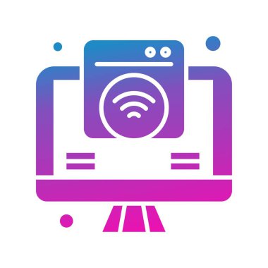 Nesnelerin internet konseptinin basit vektör simgesi