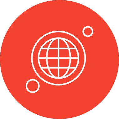 Dünya Düz Simgesi, Vektör illüstrasyonu