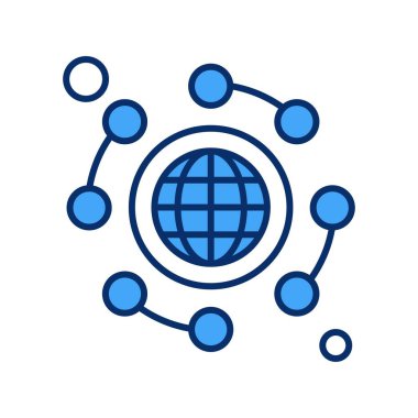 Vektör küresi simgesi, vektör illüstrasyonu