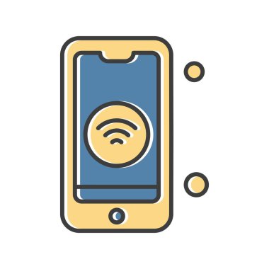 Nesnelerin internet konseptinin basit vektör simgesi