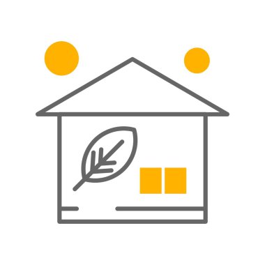  ev düz simgesi, vektör illüstrasyonu