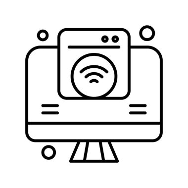 Nesnelerin internet konseptinin basit vektör simgesi