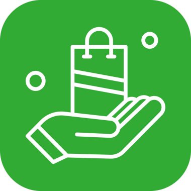 Alışveriş poşeti simgesinin vektör illüstrasyonu