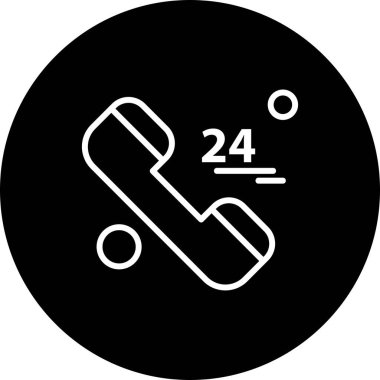 Vektör 24 saat uyarı simgesi