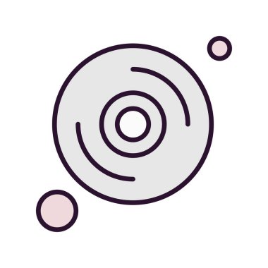  Vektör cd Simgesi, basit web illüstrasyonu 