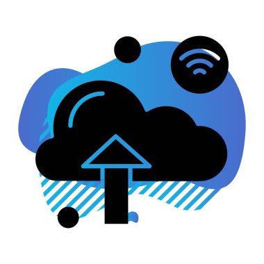 Nesnelerin internet konseptinin basit vektör simgesi