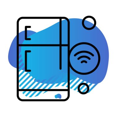 Nesnelerin internet konseptinin basit vektör simgesi