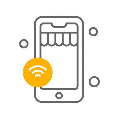 Nesnelerin internet konseptinin basit vektör simgesi