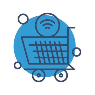 Nesnelerin internet konseptinin basit vektör simgesi