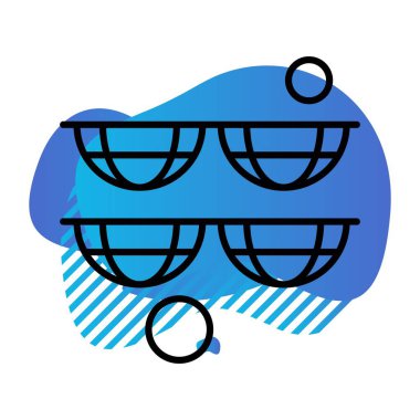 Dünya Düz Simgesi, Vektör illüstrasyonu