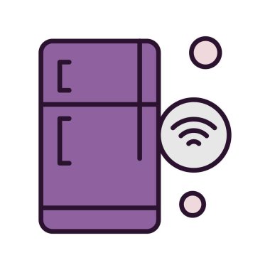 Nesnelerin internet konseptinin basit vektör simgesi