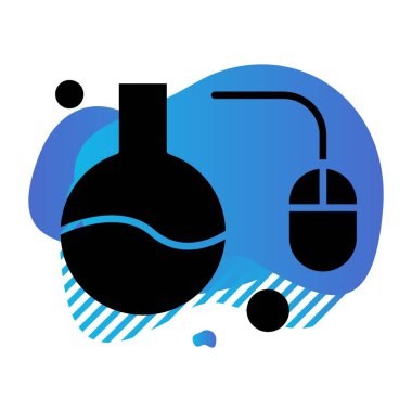  Test tübü simgesi, vektör illüstrasyonu