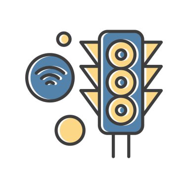 trafik sinyali simgesi, vektör illüstrasyonu