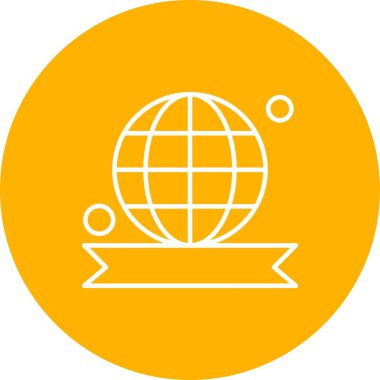 Dünya Düz Simgesi, Vektör illüstrasyonu