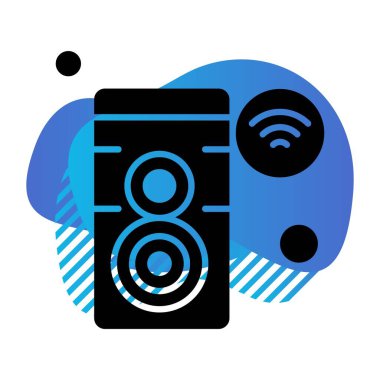 Nesnelerin internet konseptinin basit vektör simgesi