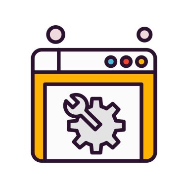 Web sitesi simgesi, vektör illüstrasyonu, İnternet konsepti  