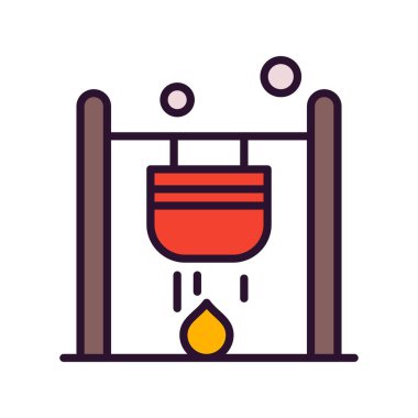 kamp konsepti simgesi, vektör illüstrasyonu