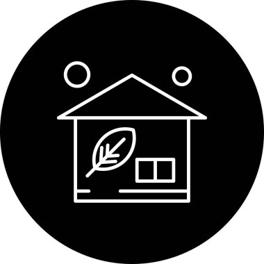  ev düz simgesi, vektör illüstrasyonu