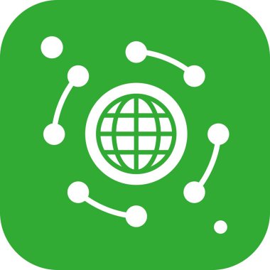 Vektör dünya ikonu, vektör, illüstrasyon, iş ve yönetim kavramı