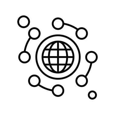 Vektör dünya ikonu, vektör, illüstrasyon, iş ve yönetim kavramı