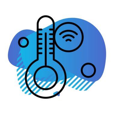 Nesnelerin internet konseptinin basit vektör simgesi