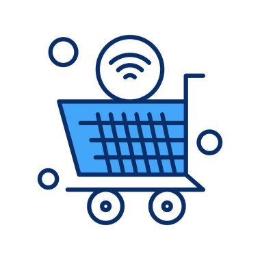 Nesnelerin internet konseptinin basit vektör simgesi