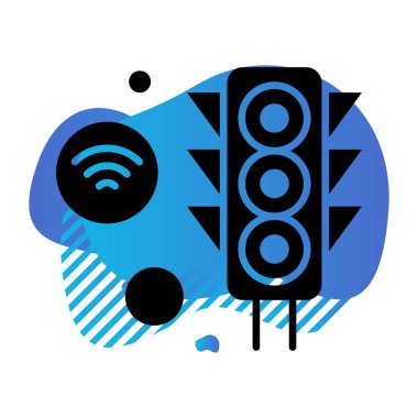 trafik sinyali simgesi, vektör illüstrasyonu