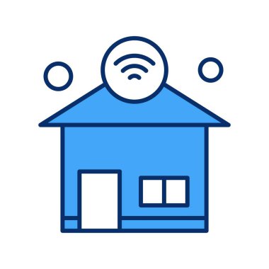  ev düz simgesi, vektör illüstrasyonu