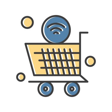 Nesnelerin internet konseptinin basit vektör simgesi