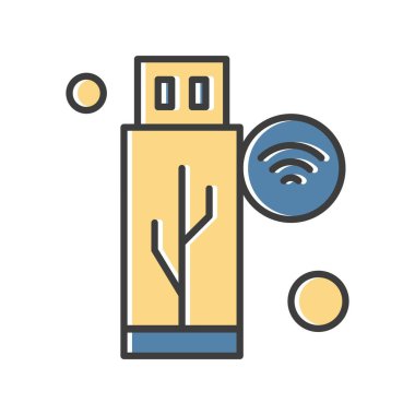 Nesnelerin internet konseptinin basit vektör simgesi