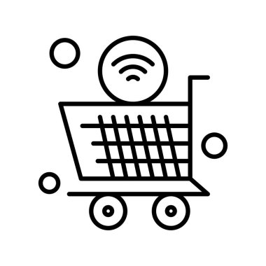 Nesnelerin internet konseptinin basit vektör simgesi