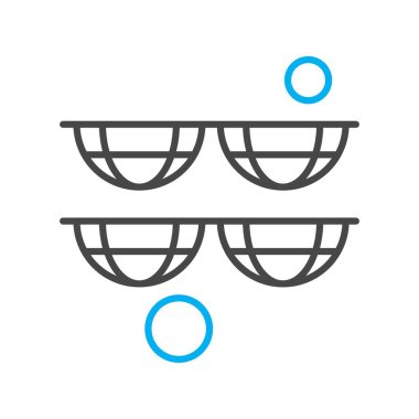 Dünya Düz Simgesi, Vektör illüstrasyonu