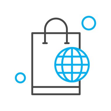 Alışveriş poşeti simgesinin vektör illüstrasyonu