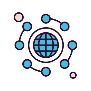 Vektör dünya ikonu, vektör, illüstrasyon, iş ve yönetim kavramı