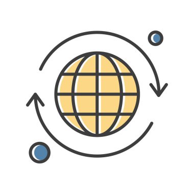 Dünya Düz Simgesi, Vektör illüstrasyonu