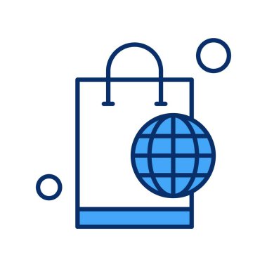 Alışveriş poşeti simgesinin vektör illüstrasyonu