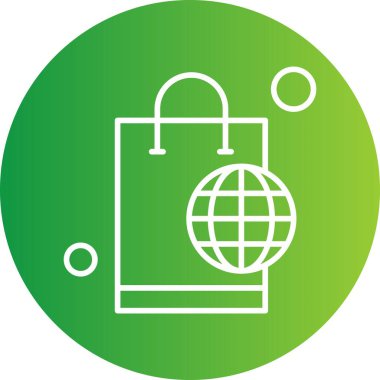 Alışveriş poşeti simgesinin vektör illüstrasyonu