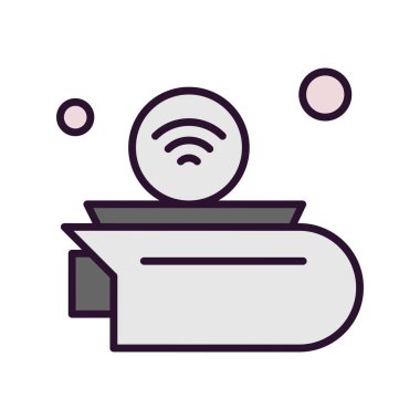 Nesnelerin internet konseptinin basit vektör simgesi