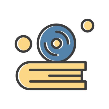  Vektör cd Simgesi, basit web illüstrasyonu 