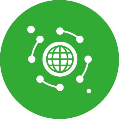 Vektör dünya ikonu, vektör, illüstrasyon, iş ve yönetim kavramı