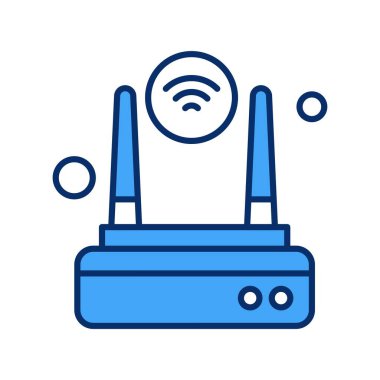 Nesnelerin internet konseptinin basit vektör simgesi