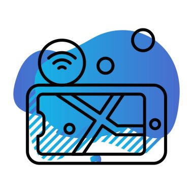 Nesnelerin internet konseptinin basit vektör simgesi