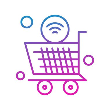 Nesnelerin internet konseptinin basit vektör simgesi