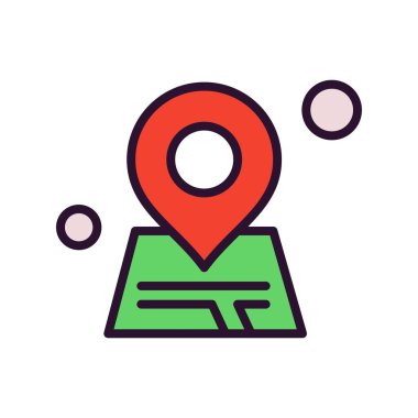 konum web simgesi, vektör illüstrasyonu