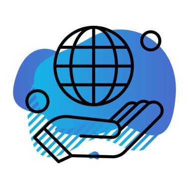 Vektör el ağ simgesi