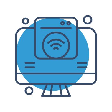 Nesnelerin internet konseptinin basit vektör simgesi