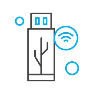 Nesnelerin internet konseptinin basit vektör simgesi