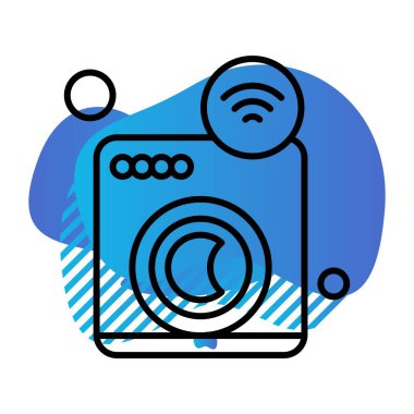 Nesnelerin internet konseptinin basit vektör simgesi