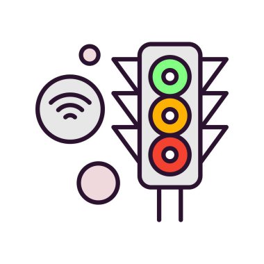 trafik sinyali simgesi, vektör illüstrasyonu